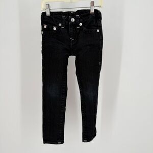 True Religion black with pink stitching jeans